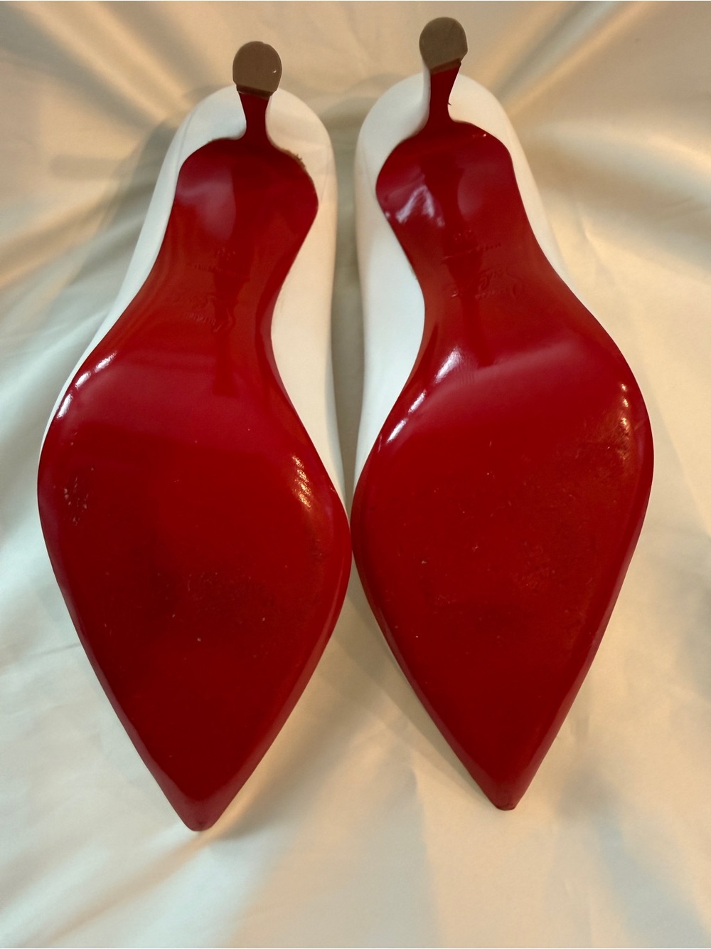 Christian Louboutin White/Bianca Nappa Leather Décolleté 100mm Pump - Picture 12 of 16